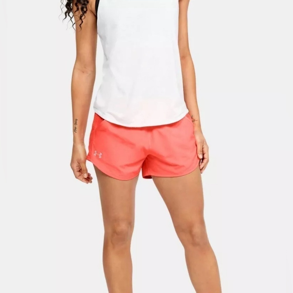 Under Armour Women's UA Mileage Exposed Shorts Polyester Dark Neon Orange Size M